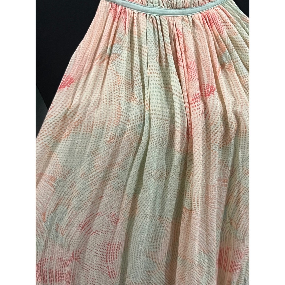 Free‎ People Peach Mint Green Abstract Lace Up Side Halter Tank Top Small - Picture 5 of 9